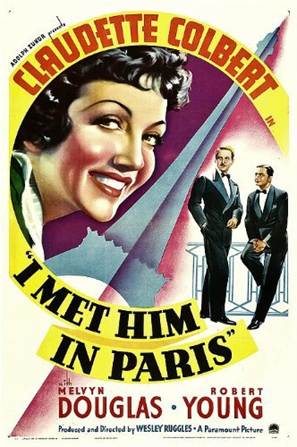 Claudette Colbert, Robert Young, and Melvyn Douglas in I Met Him in Paris (1937)
