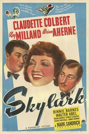 Brian Aherne, Claudette Colbert, and Ray Milland in Skylark (1941)